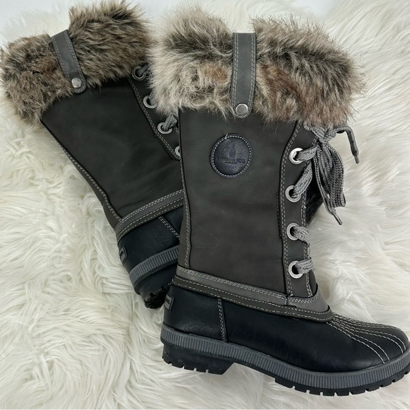 London Fog LFW-Melton winter boot with faux fur trim - Picture 4 of 11